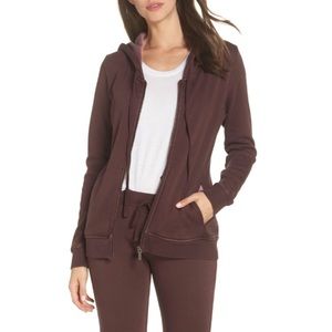 Women's Brown Zip-Up Hoodie Sweater